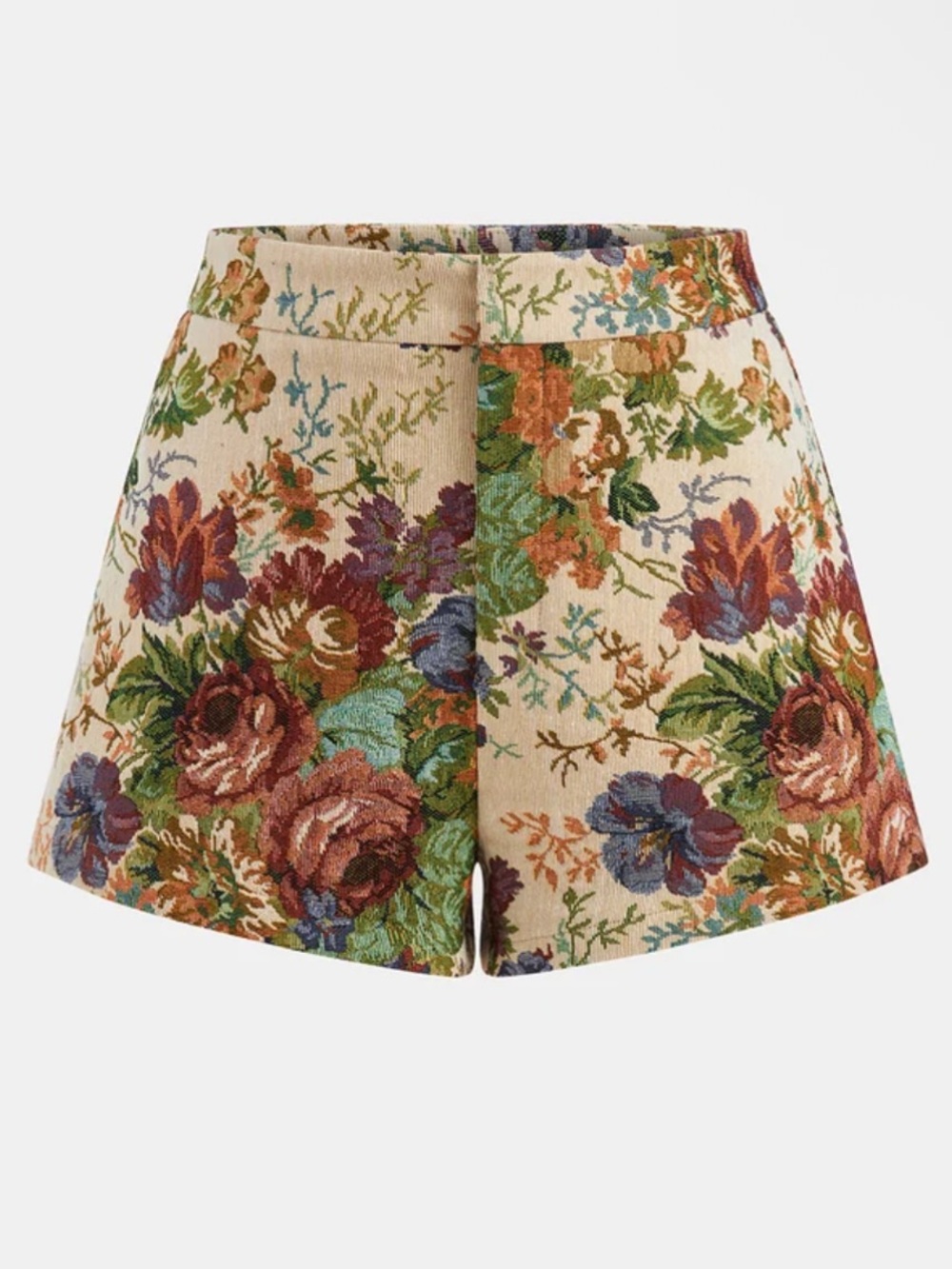 Commense Floral Jacquard Carpet Mid-Waist Woven Shorts size medium NEW